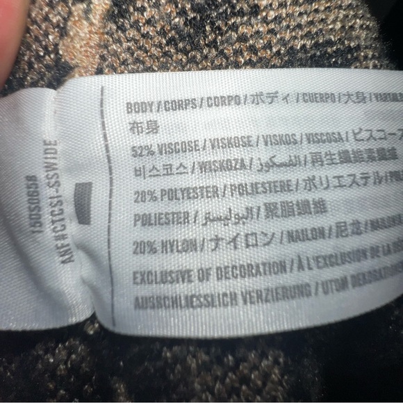 Abercrombie & Fitch Womens Medium Brown Animal Print Knit Sweater Top A&F M Soft - Picture 10 of 13